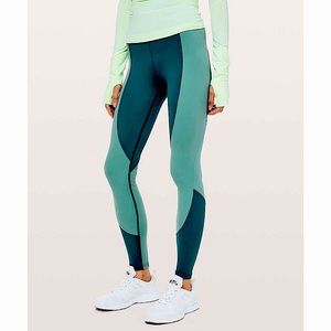 NWOT Lululemon Wake & Train Color Block High-Waisted Leggings
